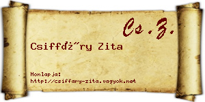 Csiffáry Zita névjegykártya